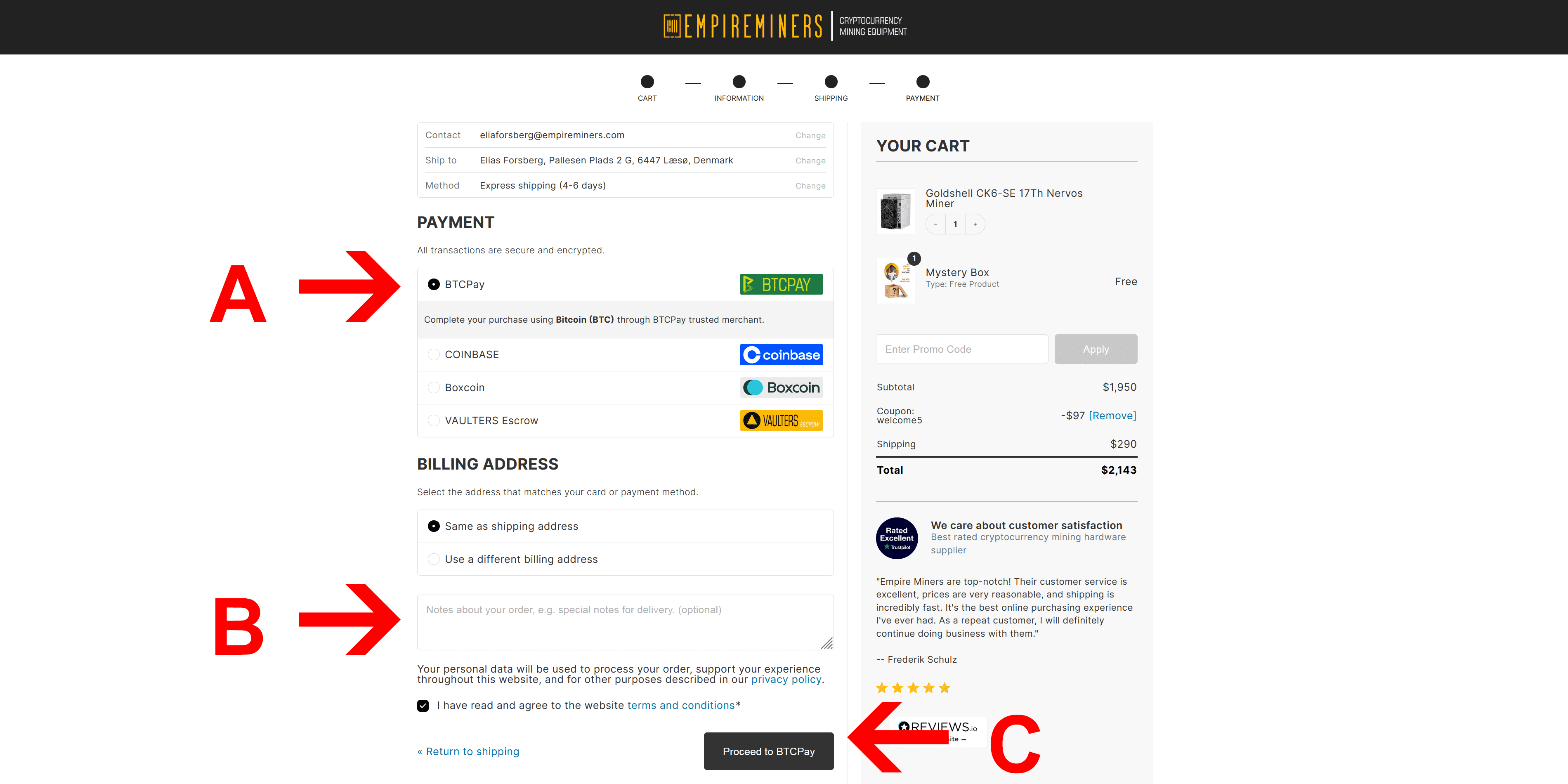 Step 5 BTCPay